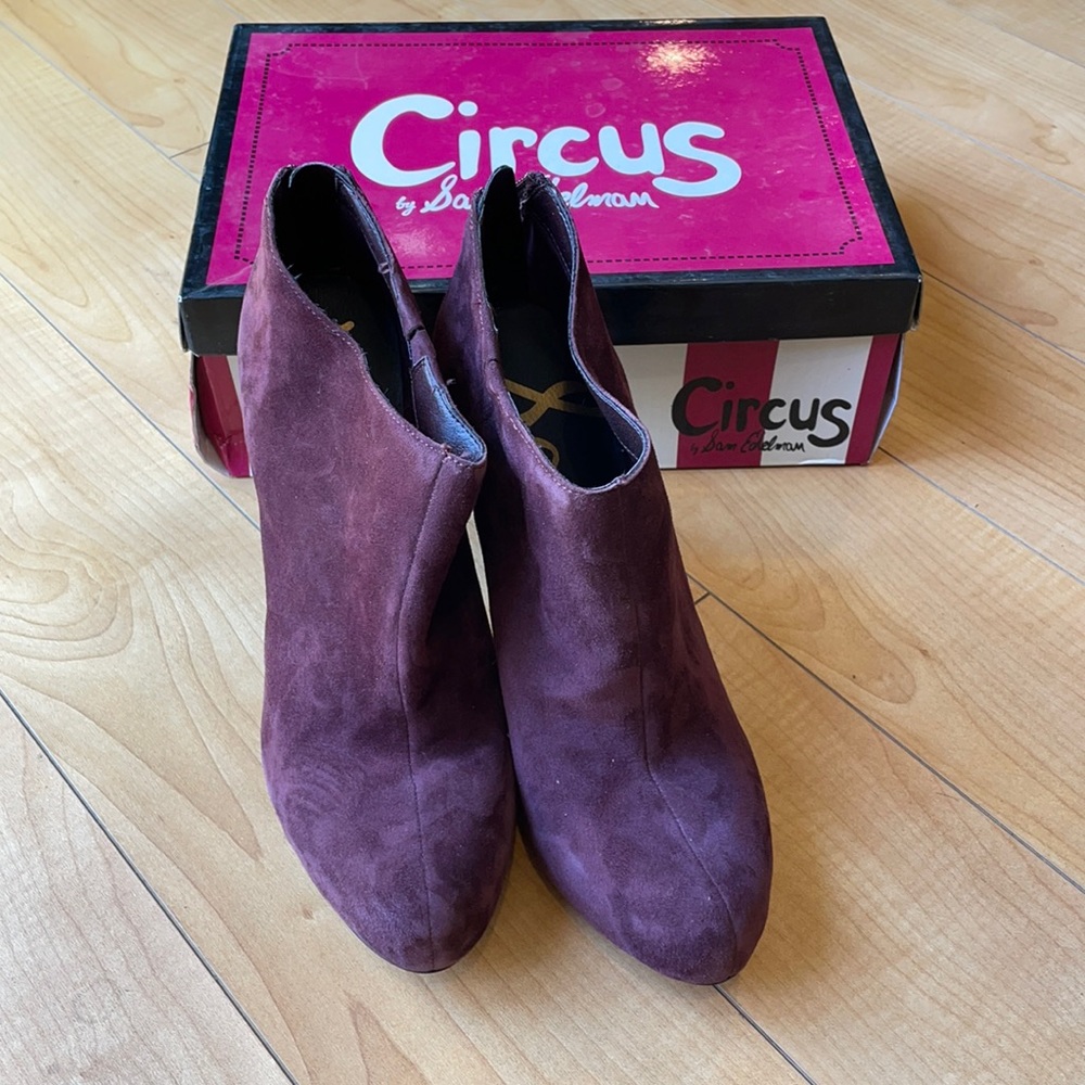 Sam Edleman purple suede heel boot